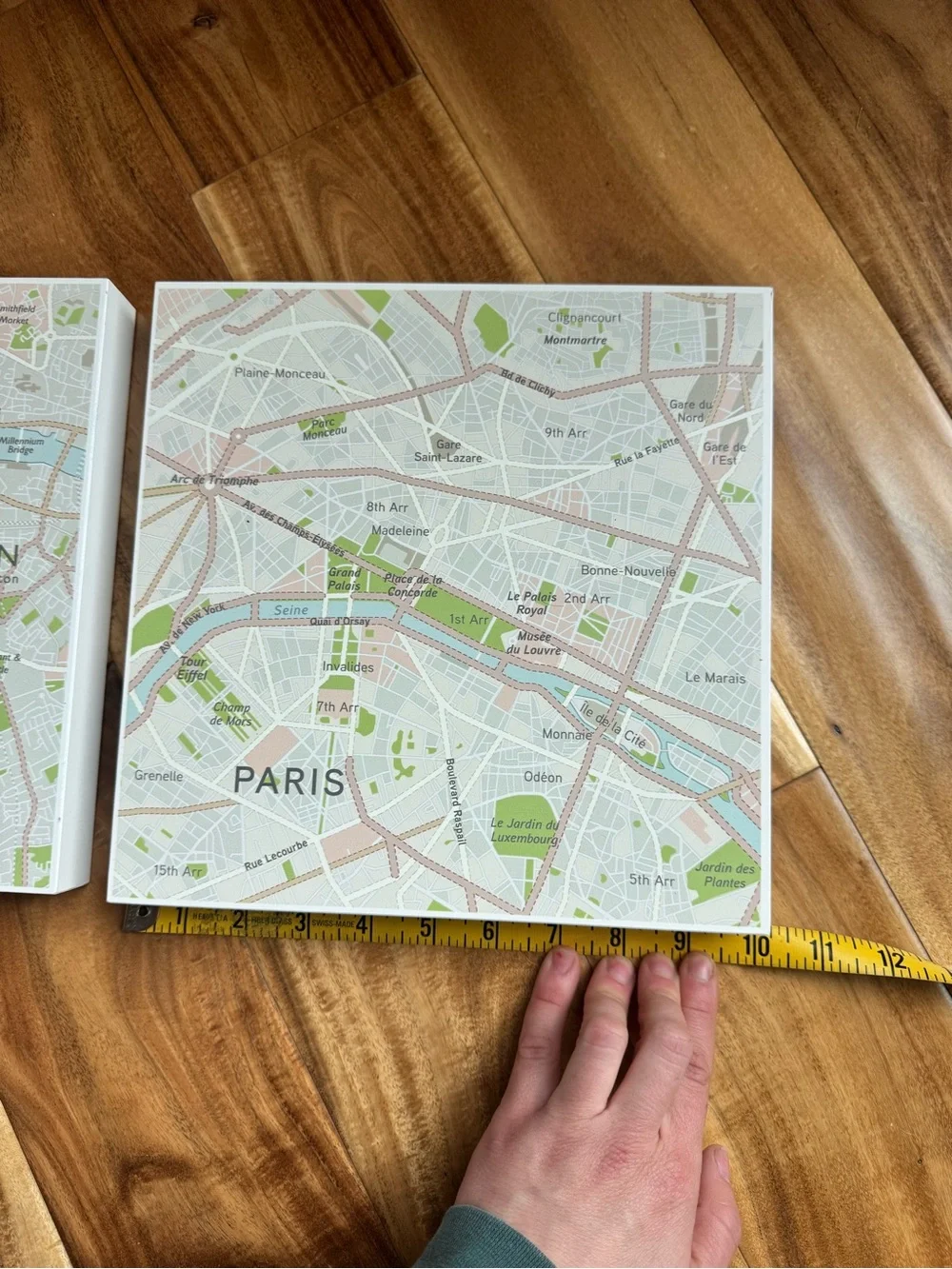 IKEA City Map Wall Art Set - New York, London, Paris in Light Blue and Green